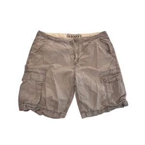 Old Navy Gray Cargo Shorts Mens Large Cotton Relaxed‎ Fit Outdoor Casual Utility